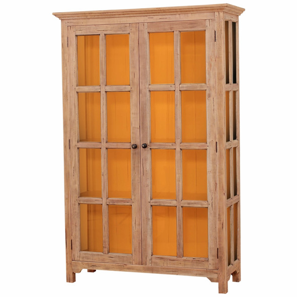 Aries Glass Door Bookcase w/ 4 LED - Size: 180H x 120W x 43D (cm) - Craftsman style