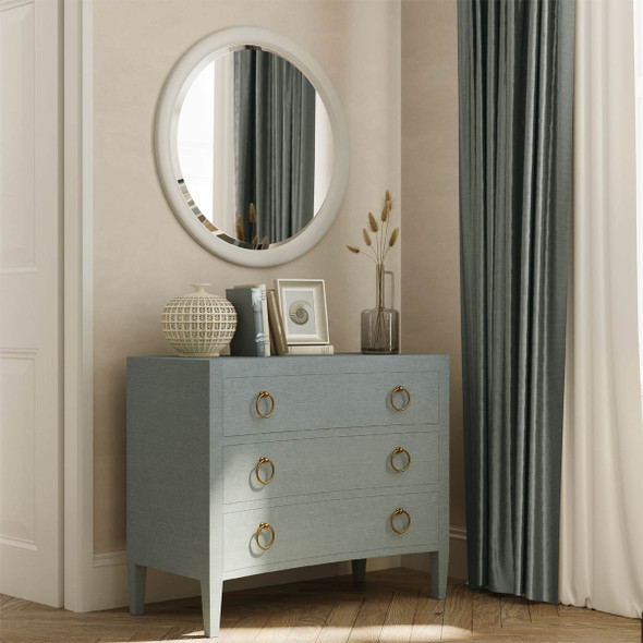 Mornington Linen Wrapped 3 Drawer Dresser - Size: 91H x 107W x 51D (cm) - Art Deco style