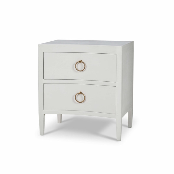 Mornington Linen Wrapped Nightstand - Solid Timber Art Deco style Bedroom furniture