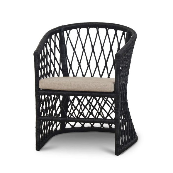 Aroha Chair - Black - Size: 78H x 60W x 68D (cm) - Hamptons style