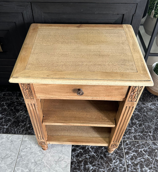St James Single Shelf Bedside Table - Fruit Wood - Solid Timber French Provincial style Bedroom furniture