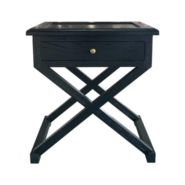 Xavier Side Table - Black Oak Bedroom Furniture - HL509-107
