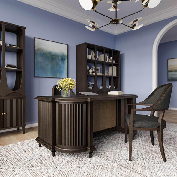 Kraton Reception Desk 180cm - Size: 78H x 183W x 90D (cm) - Mid-Century Modern style