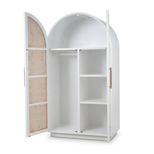 Vannes Wardrobe w/ Rattan Door - Solid Timber Mid-Century Modern style Bedroom furniture