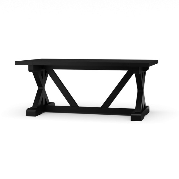 Hamptons X-Base Dining Table 180cm - Batavia Black - Size: 76H x 183W x 102D (cm) - French Provincial style