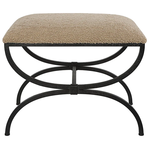 Hacienda Plush Latte Small Bench Mid-Century Modern style Bench Decor