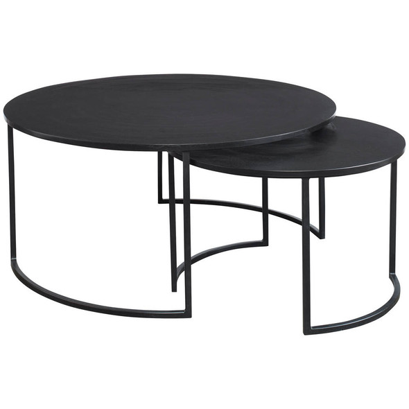 Barnette Modern Nesting Coffee Tables S/2 Mid-Century Modern style Accent Table Decor