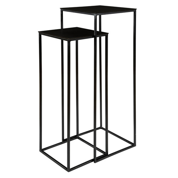 Coreene Nesting Pedestal Tables - S/2 Mid-Century Modern style Accent Table Decor