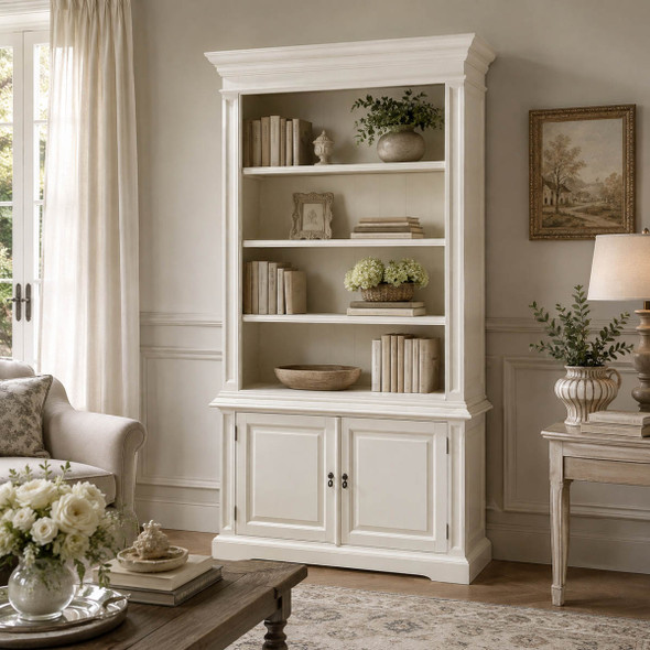 Maison Classic 2 Door Bookcase - Antique White