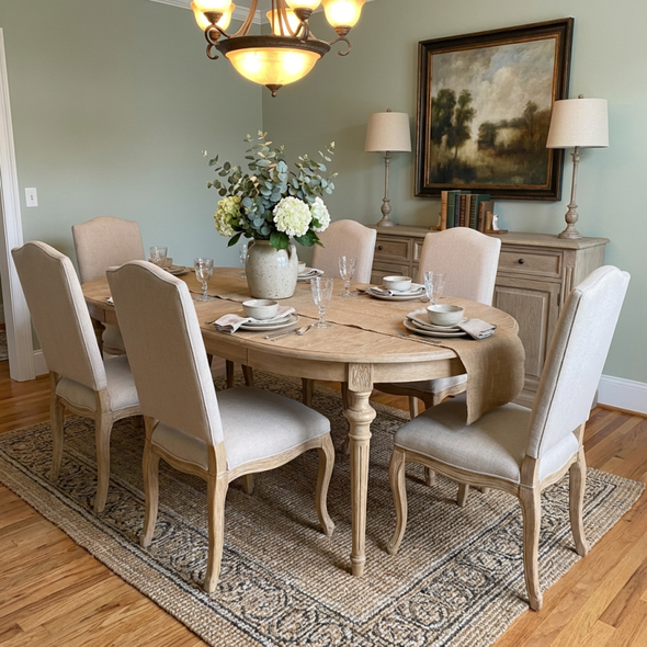 Provence Extension Dining Table - Weathered Oak - French Provincial style
