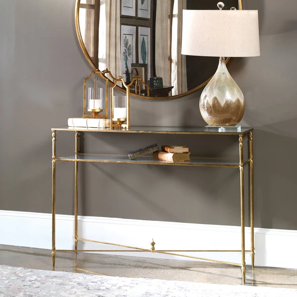 Henzler Mirrored Glass Console Table - Sale on Contemporary style Accent Tables