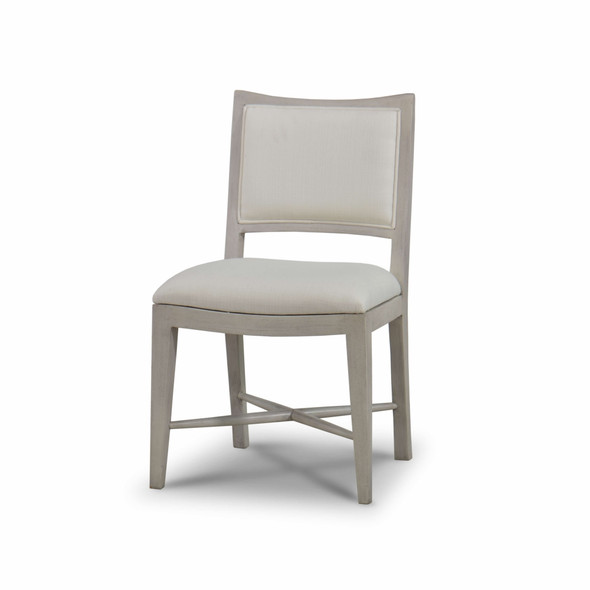 Fitzrovia Dining Chair - Off White / Arctic Fabric - Size: 95H x 54W x 52D (cm) - Mid-Century Modern style