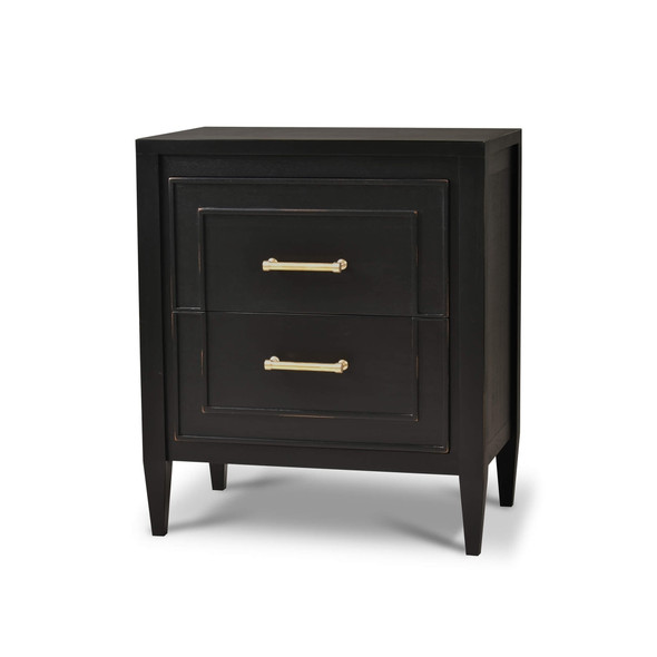 Belgravia Bedside Table - Batavia Black - Size: 70H x 45W x 81D (cm) - Contemporary style