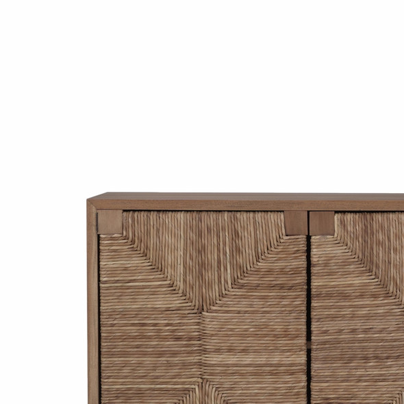 Crush 2 Door Cabinet - Fruit Wood / Rattan Natural - Solid Timber Resort style Dining Room furniture