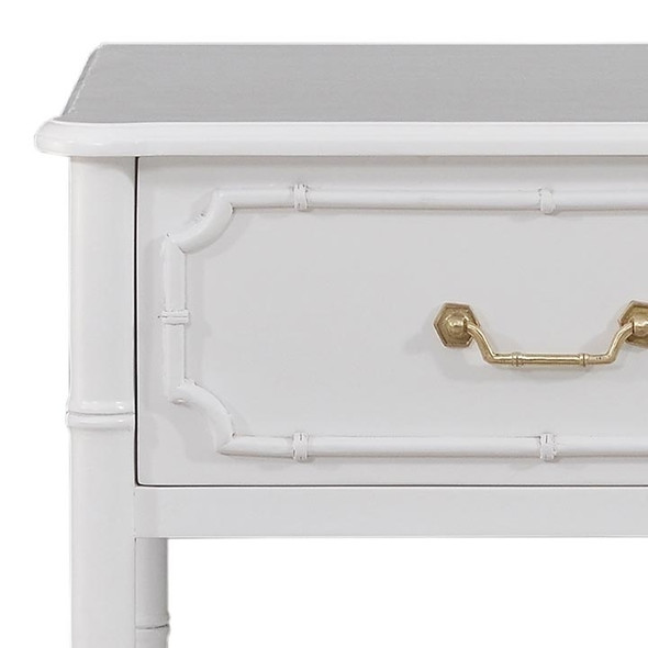 Chelsea End Table - True White - Solid Timber Oriental style Bedroom furniture