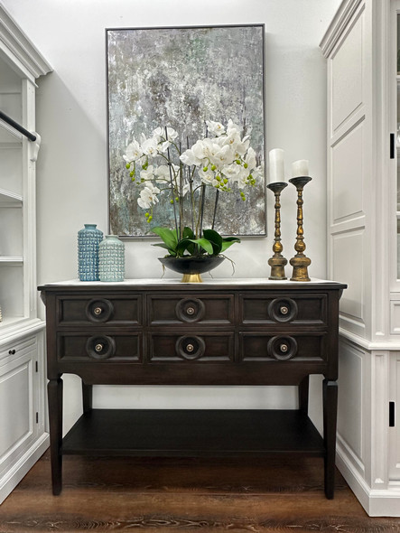 Orleans Console Table - Black Wash - Size: 139H x 41W x 100D (cm) - Mid-Century Modern style