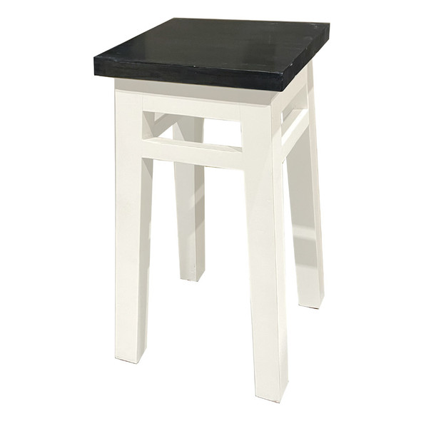 Kitchen Island Stool - Architectural White Light Distressed / Espresso - Solid Timber Coastal style Kitchen furniture