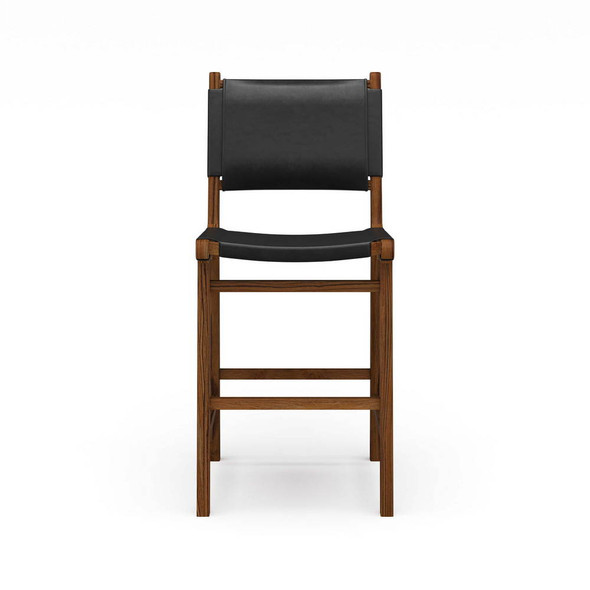 Logan Counter Stool w/ Leather - Teak - Solid Timber Hamptons style Kitchen furniture