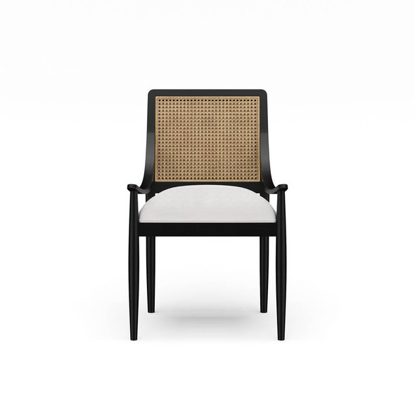 Oslo Dining Chair w/ Rattan Back - Size: 92H x 58W x 60D (cm) - Scandinavian style