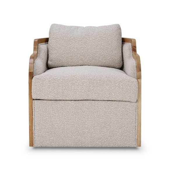 Momo Swivel Chair w/ Wood - Solid Timber Mid-Century Modern style Living Room furniture