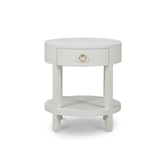 Milan Linen Wrapped Side Table - Solid Timber Mid-Century Modern style Living Room furniture