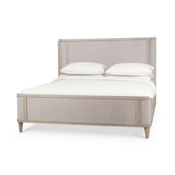 Lexington Bed w/ Rattan King - Solid Timber Art Deco style Bedroom furniture