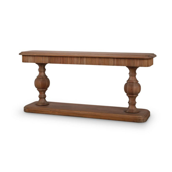 Kraton 2 Drawer Pedestal Console Table - Solid Timber Mid-Century Modern style Living Room furniture