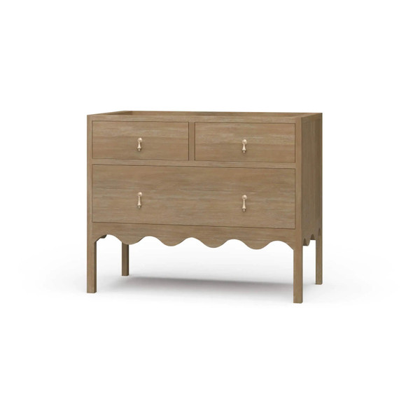 Chloe Scalloped Single Vanity - without Top/Sink - Size: 90H x 110W x 59D (cm) - Boho Chic style