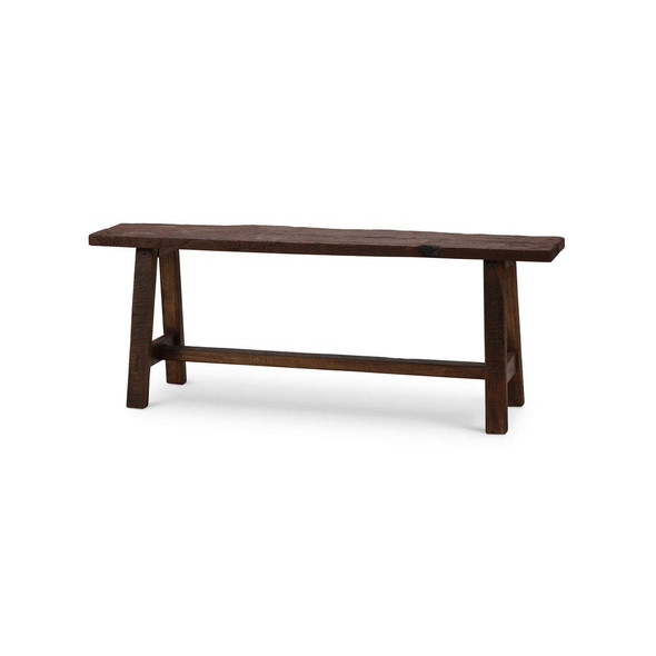 Rustic Teak Bench - Size: 46H x 120W x 30D (cm) - Craftsman style