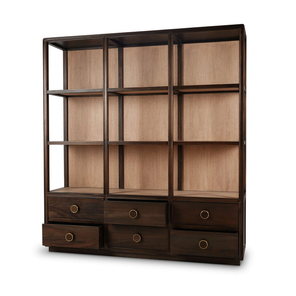 Cohan Open Cabinet w/ 6 Drawers - Solid Timber Mid-Century Modern style Living Room furniture