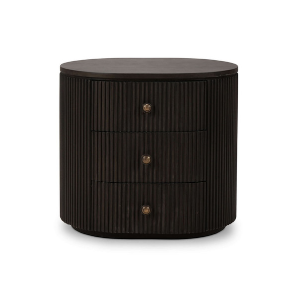 Kraton Oval Bedside Table - Solid Timber Mid-Century Modern style Bedroom furniture