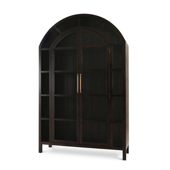 Vannes 2 Door Display Cabinet - Size: 235H x 150W x 45D (cm) - Mid-Century Modern style