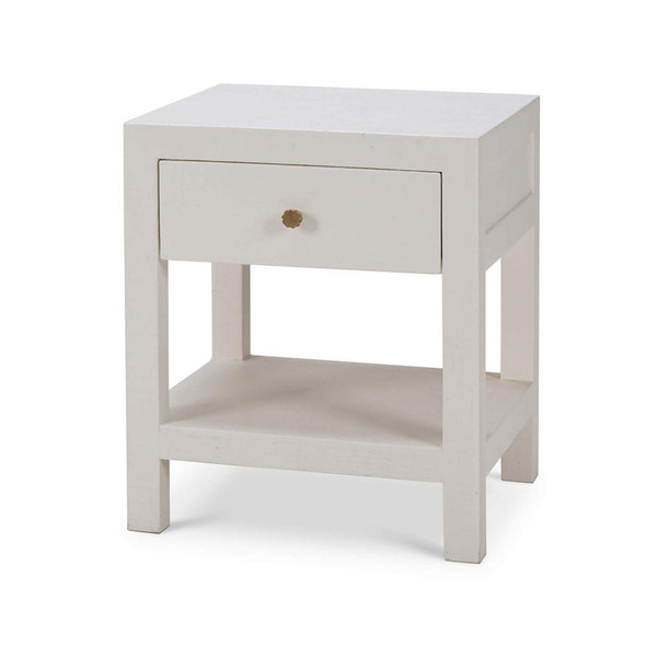 Kagu 1 Drawer Nightstand w/ Raffia - Size: 61H x 51W x 51D (cm) - Mid-Century Modern style