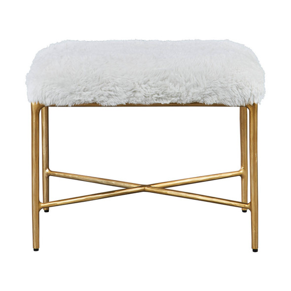 Charmed Sheepskin Small Bench Contemporary style Accent Chair Decor