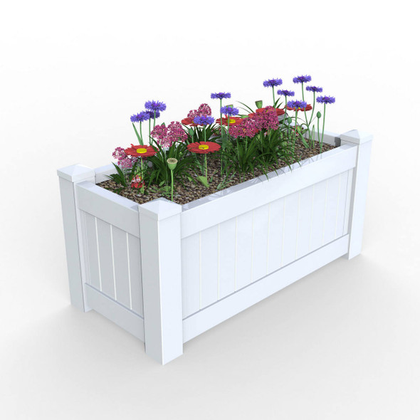 Hamptons Planter Box Large - White - Hamptons style