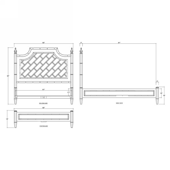 Chelsea Bed Queen - True White - Solid Timber Oriental style Bedroom furniture