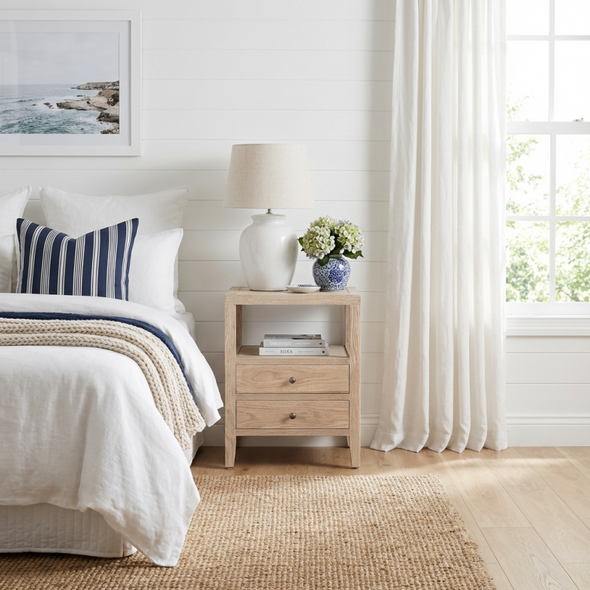 Montauk Side Table - Weathered Oak Bedroom Furniture - HL610-105