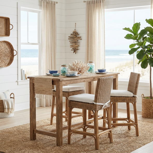 Craftsman Recycled Timber Bar Table - Craftsman style
