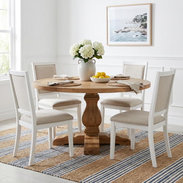 Belfort Round Table 150cm - Natural Oak - French Provincial style