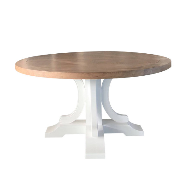 Bellevue Dining Table 150cm - Natural Oak Parquetry Top Dining Room Furniture - D185-150