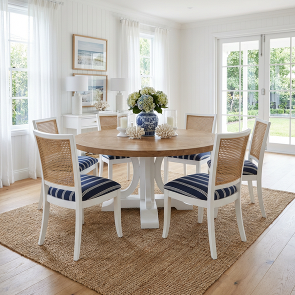 Bellevue Dining Table 150cm - Natural Oak Parquetry Top - French Provincial style