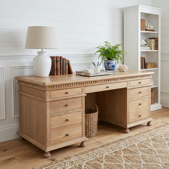 Westminster Desk - Natural Oak - French Provincial style