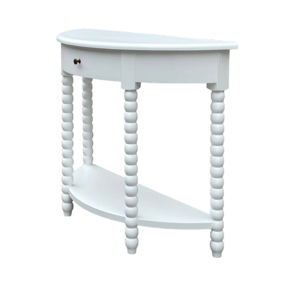 Belleville Bobbin Curved Console Small - White - HL617#MW