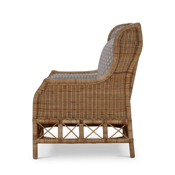 Hampton Rattan Wing Chair - Solid Timber Hamptons style Occasional furniture