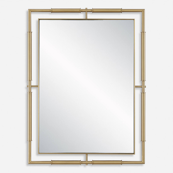 It's All Connected Rectangle Brass Mirror Industrial style Wall Mirror Decor
