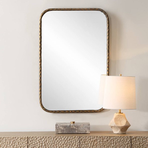 A Little Knotty Bronze Vanity Mirror - Size: 76H x 51W x 4D (cm) - Mid-Century Modern style