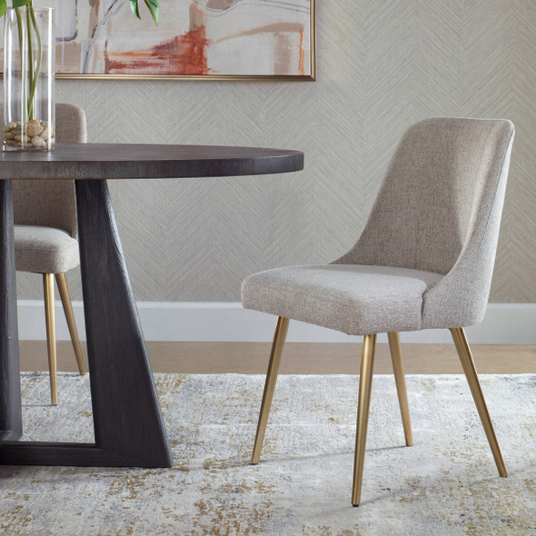 Bramwell Gray Dining Chair - Size: 86H x 53W x 57D (cm) - Contemporary style