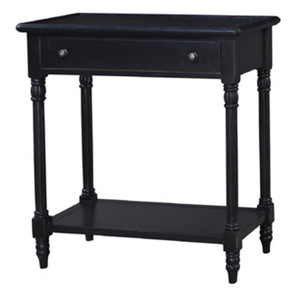 Edwardian 1 Drawer Console Table - Batavia Black - Size: 85H x 81W x 43D (cm) - Edwardian style