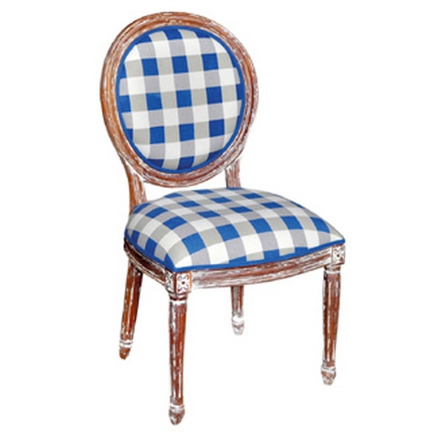 Tulip Dining Chair w/Fluted Leg - White Antique / French Distressed - Size: 101H x 51W x 60D (cm) - French Provincial style