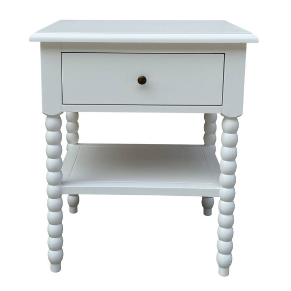 Belleville Bobbin 60cm Side Table - White Bedroom Furniture - HL602-60-MW